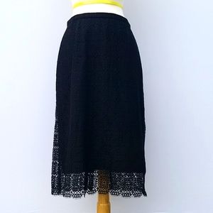 J. CREW Black Lace Pencil Skirt